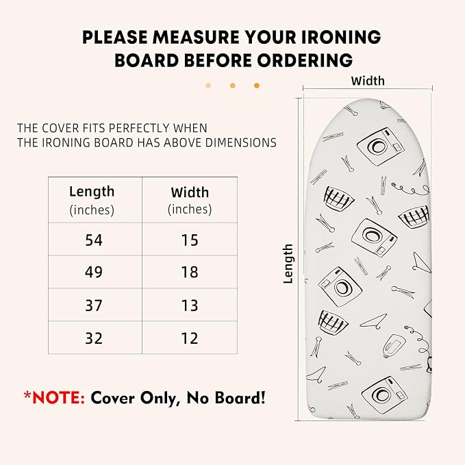 Over The Door Ironing Board Cover 13 x 37 inch, Small Iron Board Cover w Heat - Image 7