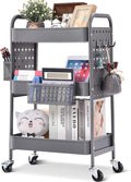 TOOLF 3-Tier Rolling Cart, Metal Utility Storage Cart by TOOLF