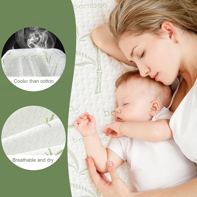 Twin Mattress Protector Waterproof Mattress Pad Washable Bamboo Rayon Mattress - Image 4