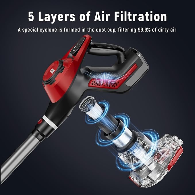 Cordless Vacuum Cleaner, 30Kpa Home Stick Vacuum, Smart Display & 1.5L Dust Cup - Image 9