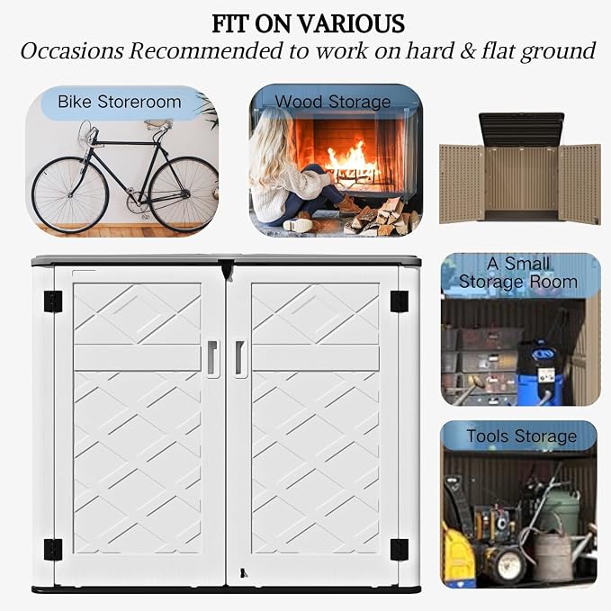 ZZM Large Outdoor Storage Shed, 48 Cu Ft Resin Versatile Storage Cabinet - Image 8