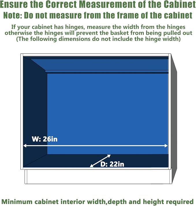LOVMOR Pull Out Cabinet Organizer 25½" W x 21½" D, Kitchen Cabinet Pull Out - Image 4