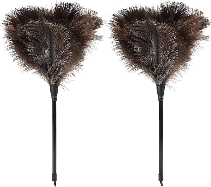 Ostrich Feather Duster-14.9 Inch Mini Natural Feathers Dusters by FeelFunFeather