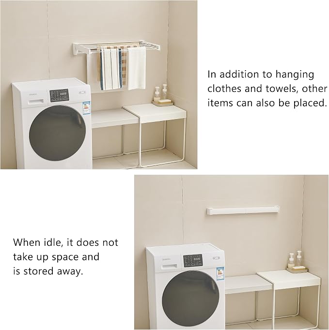 JOOM Laundry Drying Rack Collapsible, Wall Mounted Drying Rack, Clothes Drying - Image 7