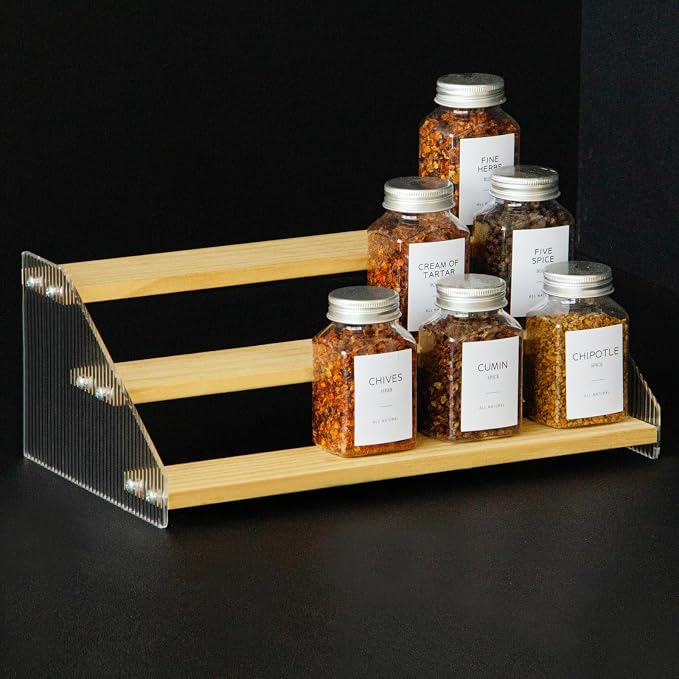nianfeng Tiered Spice Rack, 3-Tier Spice Pantry Kitchen Cabinet Organizer by nianfeng