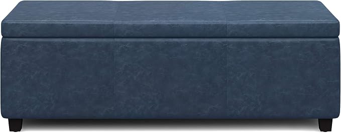 SIMPLIHOME Avalon 48 inch Wide Contemporary Rectangle Storage Ottoman Bench in - Image 5