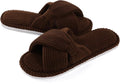 Evshine Summer House Slippers for Women Corduroy Cross Bow Indoor Slippers Open by Evshine