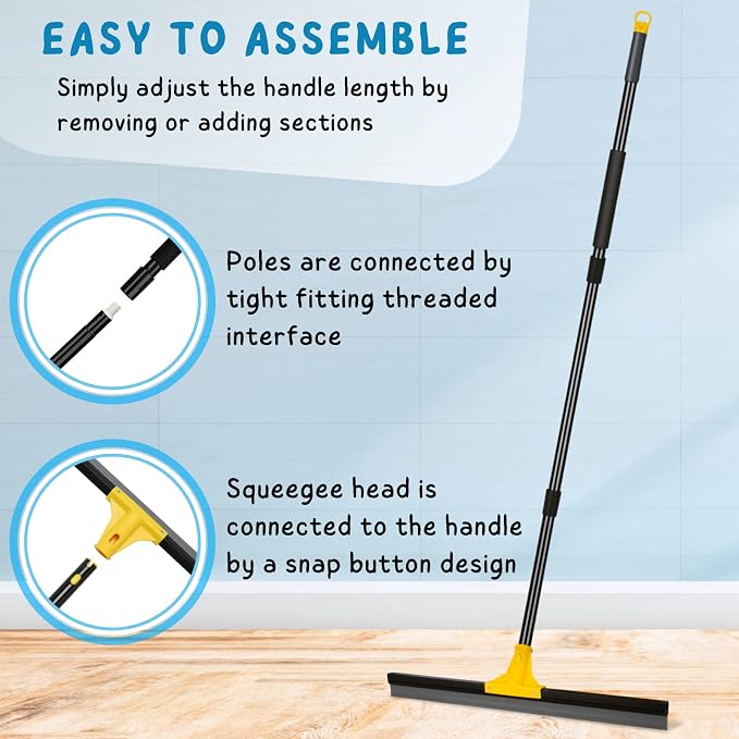 Floor Squeegee for Concrete and Tile Cleaning, Large Heavy Duty Water Scraper - Image 6