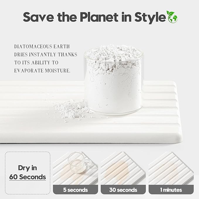 2PCS Water Absorbing Stone Drying Tray Mat - Image 4