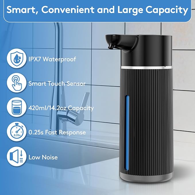 Automatic Soap Dispenser Touchless, 14.2oz/420ml Dish Hand Soap Dispenser - Image 2