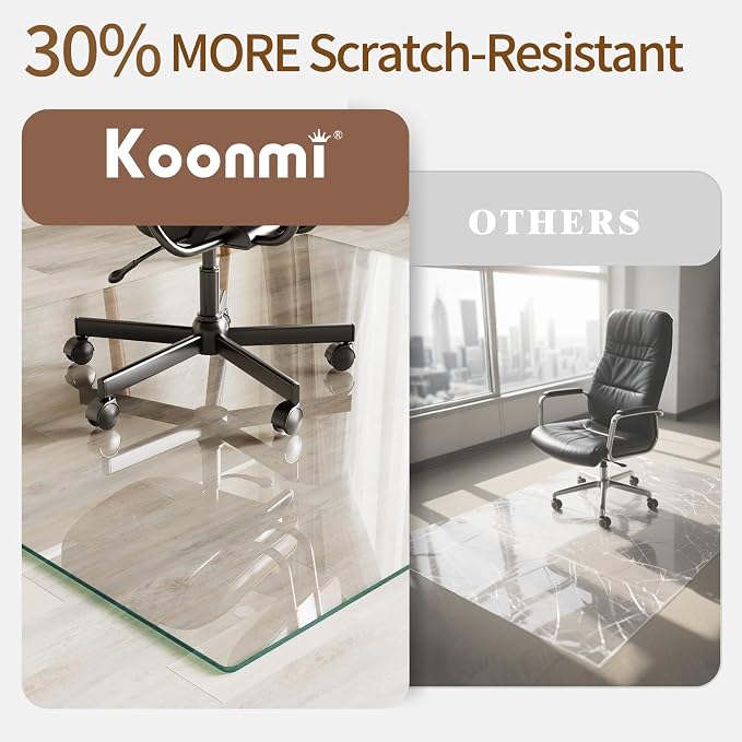 Koonmi Tempered Glass Chair Mat 51"x63" - Image 3