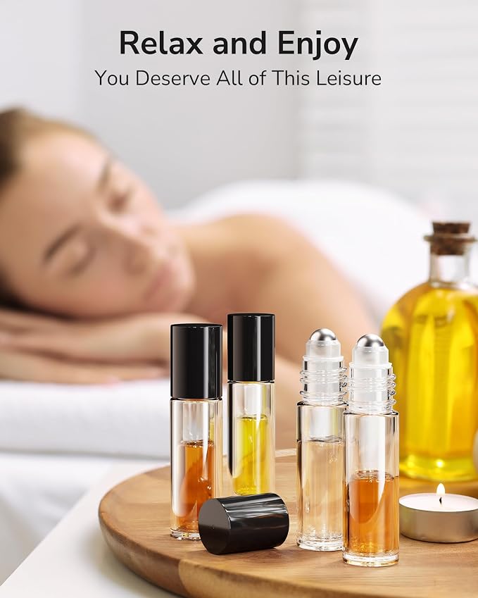 ULG 24-Pack Essential Oil Roller Bottles 10ml, Empty Bottles - Image 8