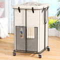 150L Laundry Hamper with Wheels, Rolling Laundry Basket with Metal Frame and by OLLDIDE