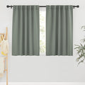 RYB HOME Small Window Curtains, W34 x L45, Sage Green, 2 Panels by RYBHOME