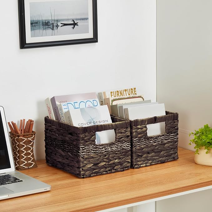 Water Hyacinth Wicker Basket, Decorative Woven Baskets - Image 6