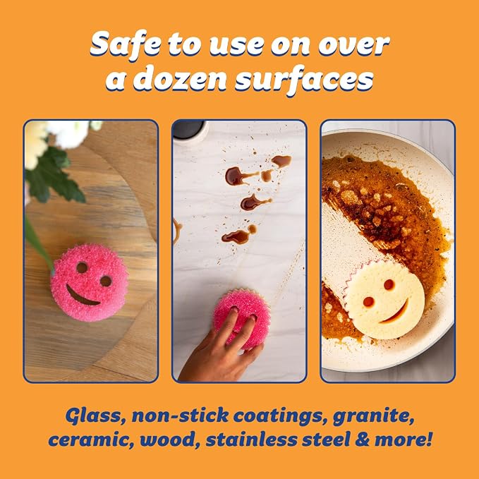 Scrub Daddy 6 Scrub Mommy Kitchen Sponges & 1 Daddy Caddy Sponge Holder - Image 6