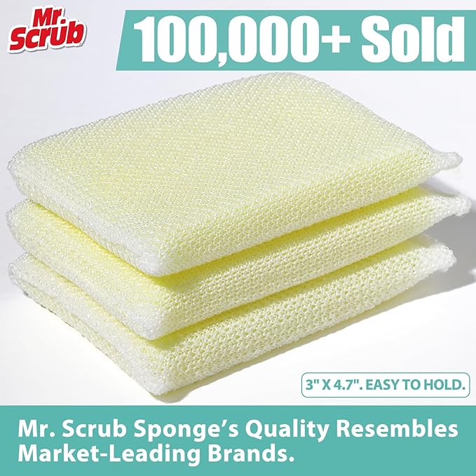 Sponges Kitchen Scrub Dish Sponge Scouring Pad, 6 Pads Cleaning Brush - Image 2