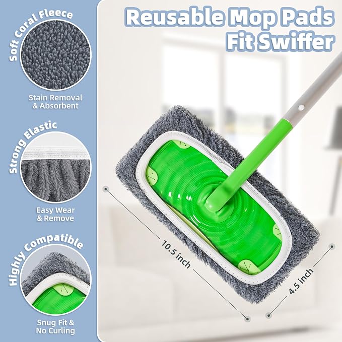 Reusable Dry Sweeping Cloths Microfiber Wet Pads Refill Compatible - Image 3