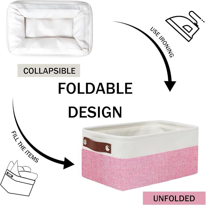 DULLEMELO Small Storage Baskets 6 Pack, Fabric Collapsible Gift Storage Baskets - Image 7