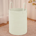 Large Woven Laundry Basket Hamper, 100L Cotton Rope Storage Bin by JMvicyroam