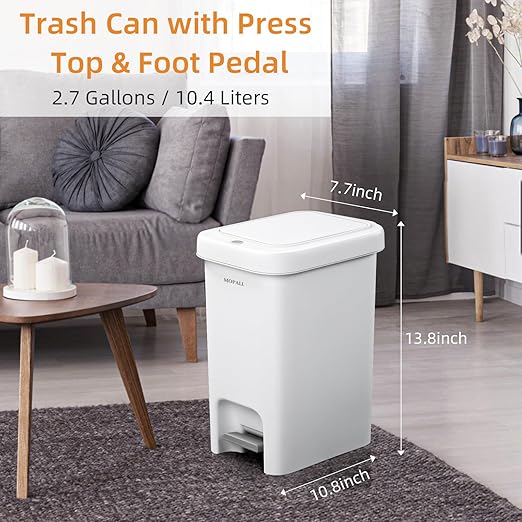 MOPALL Small Bathroom Trash Can - Image 7