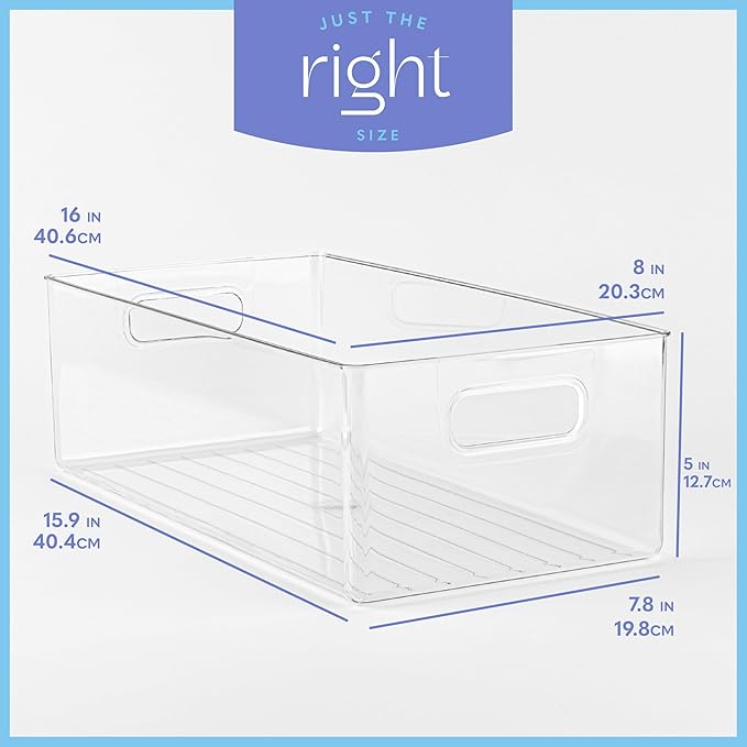 Plastic Food Storage 2 Pack Clear Container Bin - Image 3