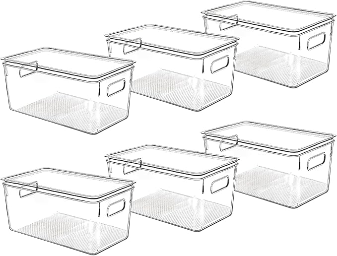 Clear Plastic Storage Bins by CONTROLKITCHEN