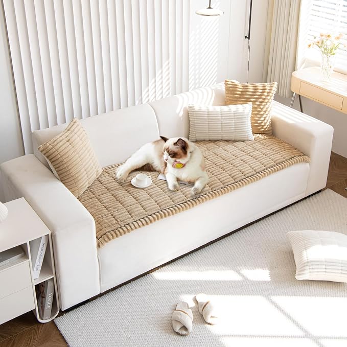 OTOB Couch Cover for Dogs Washable, Non Slip Plush Sofa Covers for 3 Cushion - Image 7
