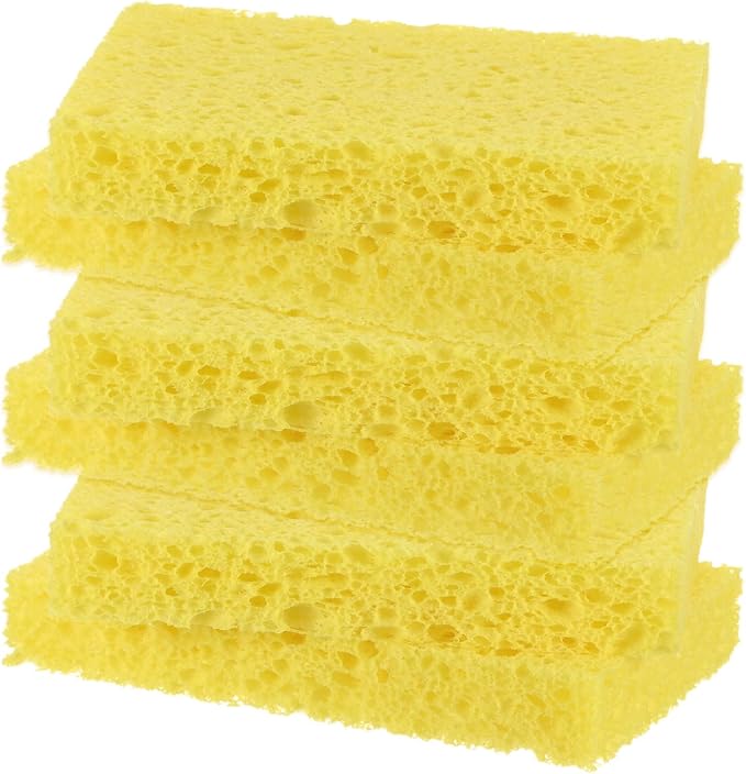 6-Pack Kitchen Sponges, Condense Eco Cellulose Non-Scratch Scrub Heavy Sponge by MMETERXITY