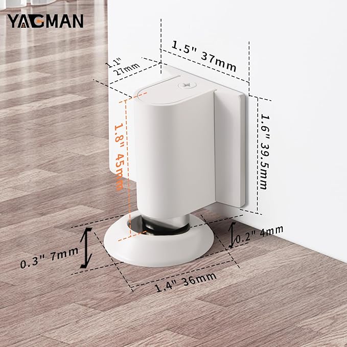 3 Pack Magnetic Door Stoppers Retractable Bottom of Door Holder No Drilling - Image 2