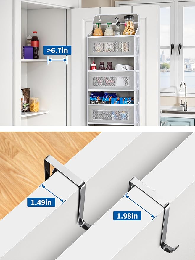 JARLINK 2 Pack Over The Door Organizer, 5 Shelf Door Hanging Organizer - Image 3