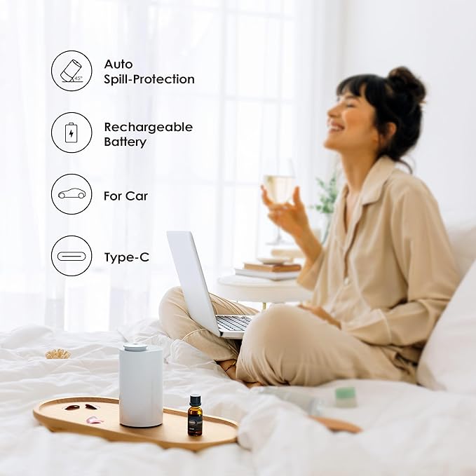 Airversa Waterless Diffuser for Essential Oil, Battery Operated Nebulizer - Image 4