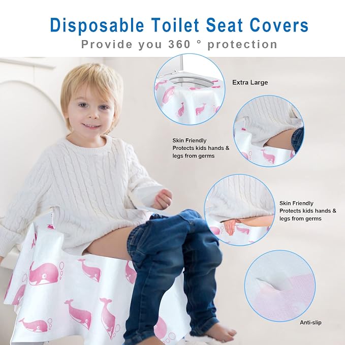 21 Pack Toilet Seat Covers Disposable, Extra Large Disposable Toilet Seat Covers - Image 2