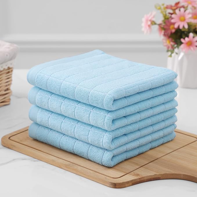 Homaxy 100% Cotton Terry Kitchen Towels, Checkered Designed, Soft and Super - Image 7