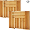 Bamboo Drawer Organizer, 2 Pack by PURAWOOD