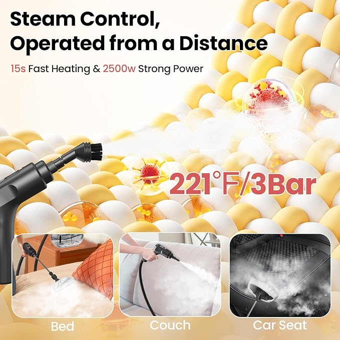 Handheld Steam Cleaner for Home, 2500W High Pressure Steam Cleaner for Car - Image 2