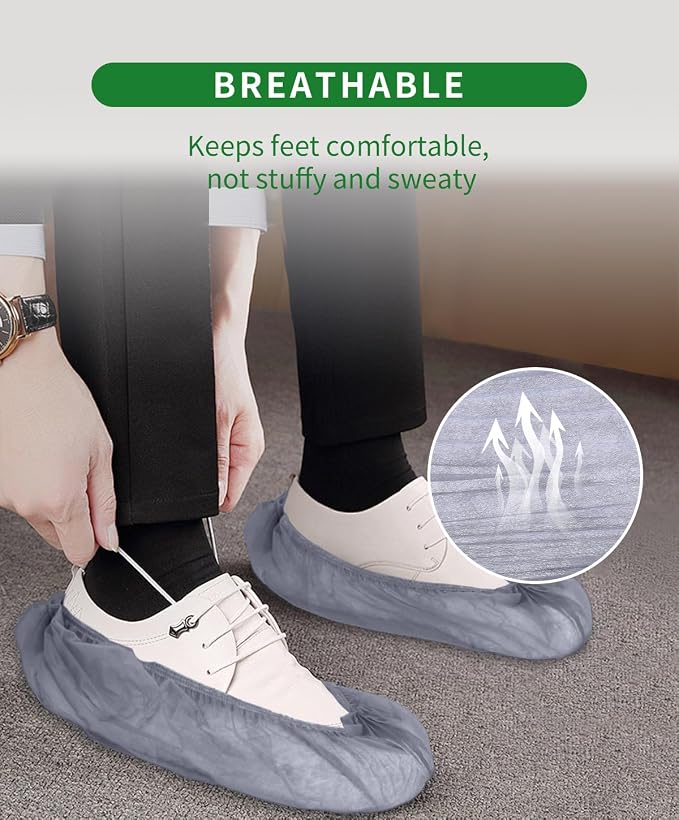 200Pcs Non-Woven Shoe Covers Disposable Non Slip - Image 4