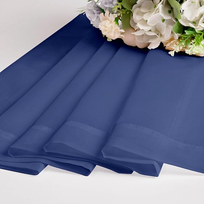 Chyhomenyc Royal Blue Sheer Curtains, 84 Inch Long 2 Panel Set, Rod Pocket - Image 7