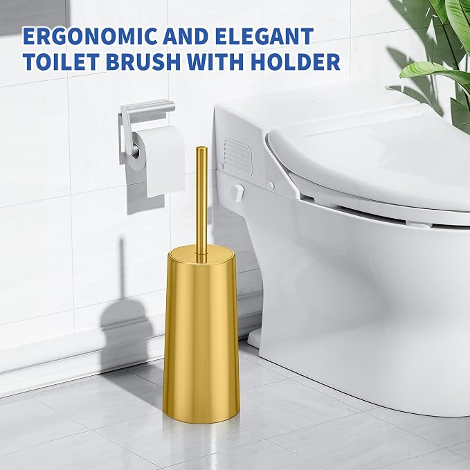 Toilet Brush and Holder, 2 Pack Toilet Brush Stainless Steel, Toilet Bowl Brush - Image 6