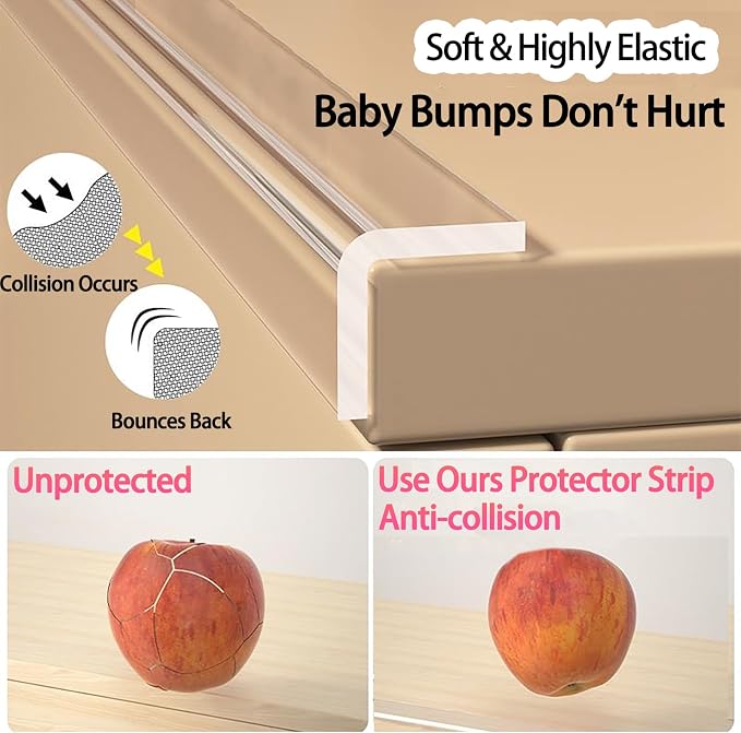 Clear Soft Corner Protectors for Furniture Strip, 1.6in x 13FT, Sharp Edge & - Image 4