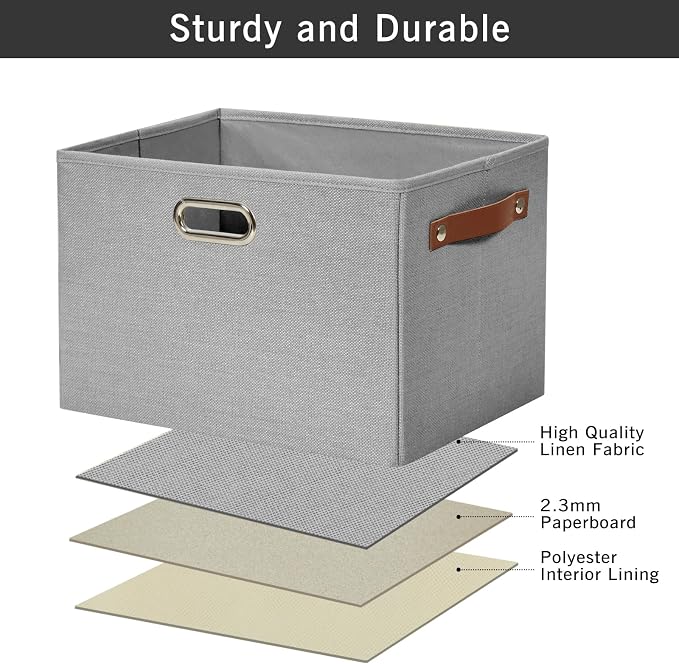 Large 3-Pack Foldable Fabric Storage Bins - Image 6