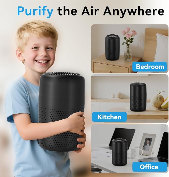 Small Air Purifiers for Bedroom Home Dorm Up to 600 sqft, 20 dB Quiet Desktop - Image 5