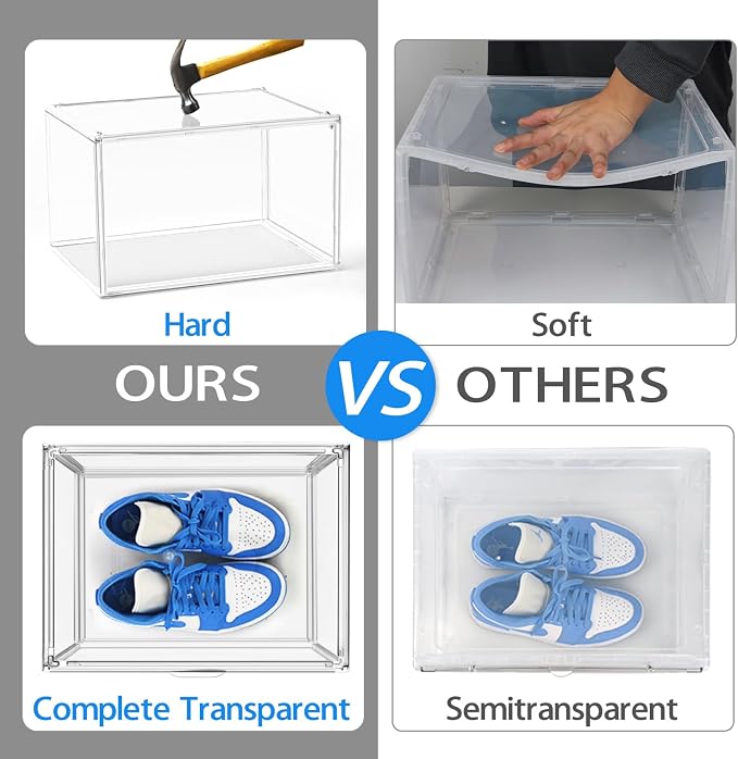 10 Pack Shoe Box Organizer Clear Plastic Stackable Shoe Boxes - Image 5