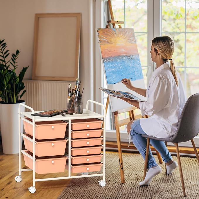 GOFLAME 9-Drawer Rolling Storage Cart, Mobile Utility Cart - Image 2