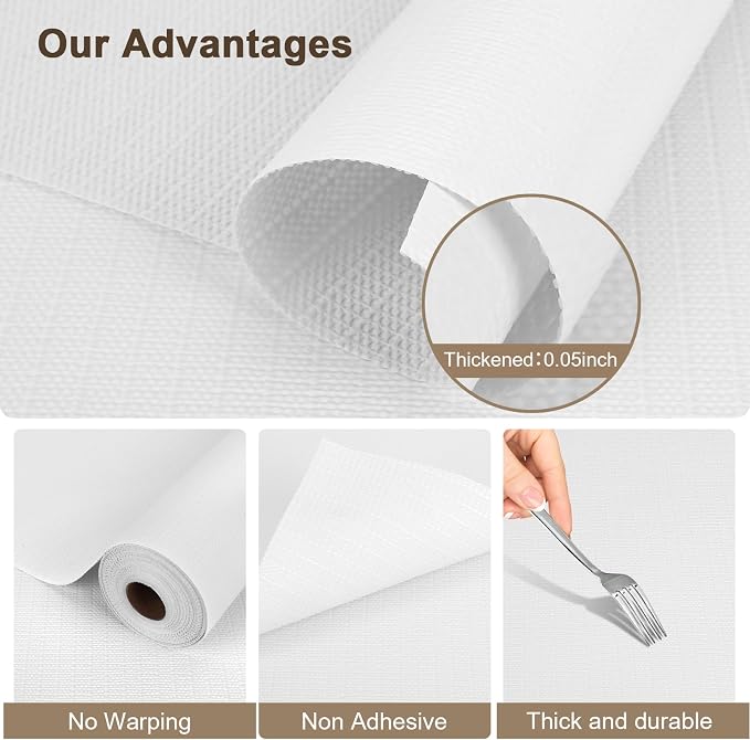 OcePor Non-Adhesive Drawer and Shelf Liner 17.5IN x 30FT，Non Slip Cabinet and - Image 7