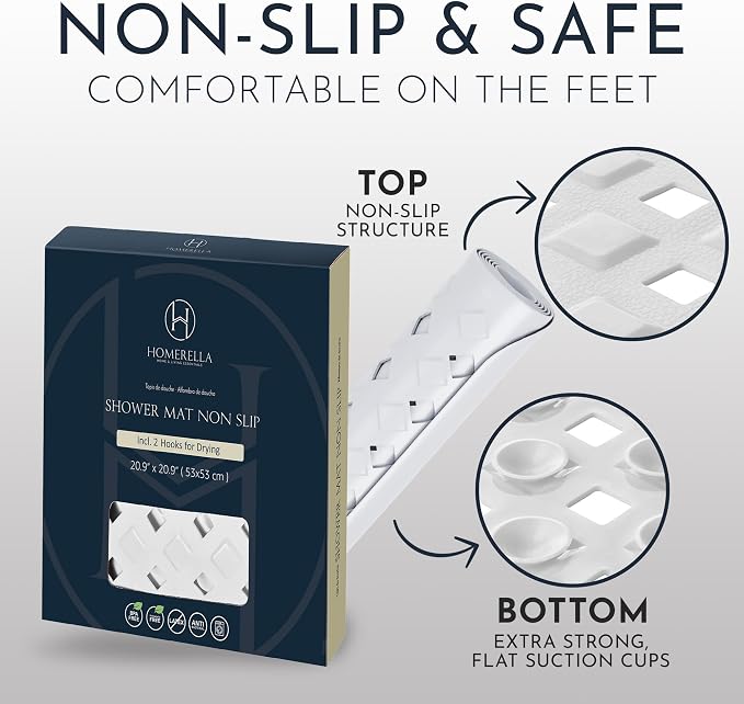 Homerella Anti Slip Shower Mat | Anti Mold Non Slip Bathtub Mat - Image 5