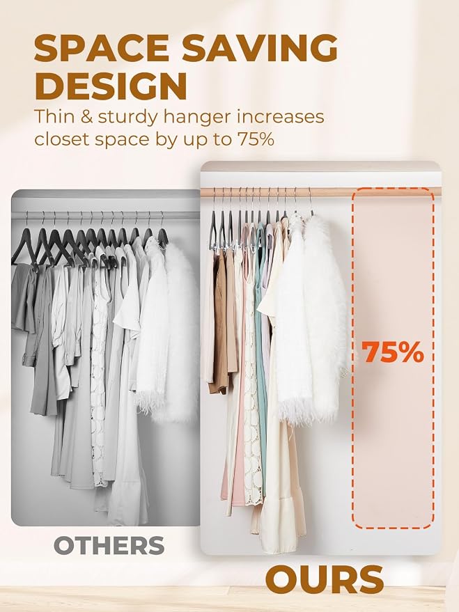 HOUSE DAY Velvet Skirt Hangers 12 Pack, Space Saving Slim Shorts Hanger - Image 6