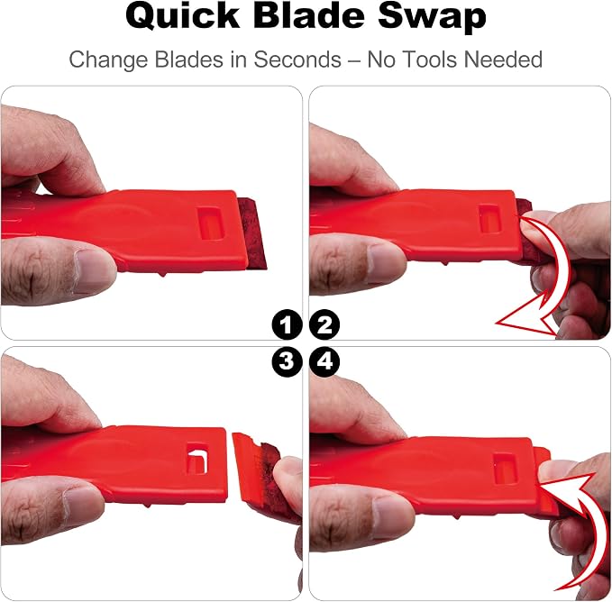 Dual-Width Plastic Razor Blade Scraper Tool Non Scratch - Image 4