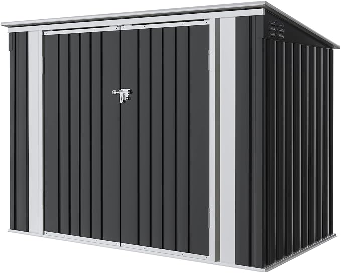 Greesum 5.8x3.3 FT Outdoor Storage Shed Metal Garbage Shed by BuynowfromGreesum
