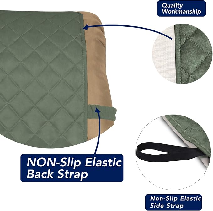 PureFit Reversible Quilted Recliner Sofa Cover, Water Resistant Slipcover - Image 3